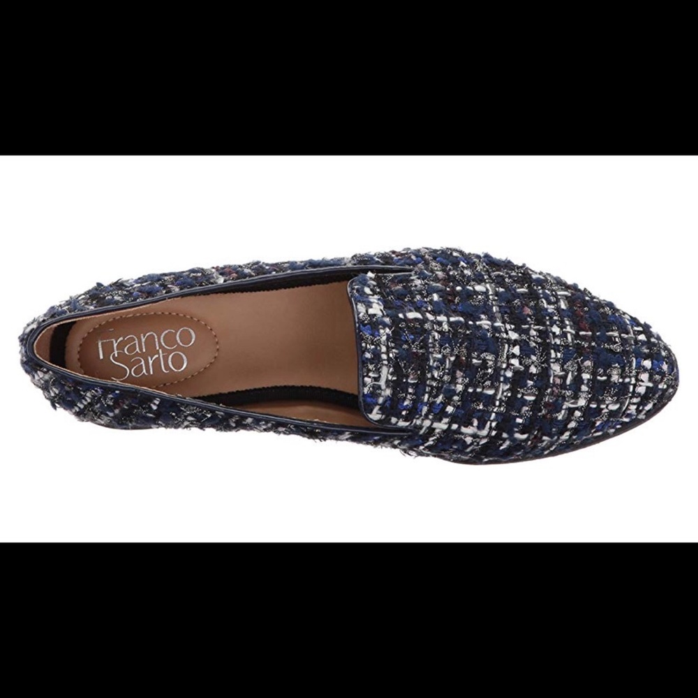 New Franco sarto tweed Wilcox blue loafers 8.5